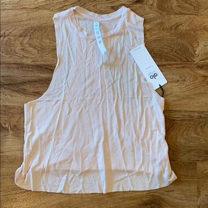 NWT ALO Yoga Pink Flow Tank Thermal Medium